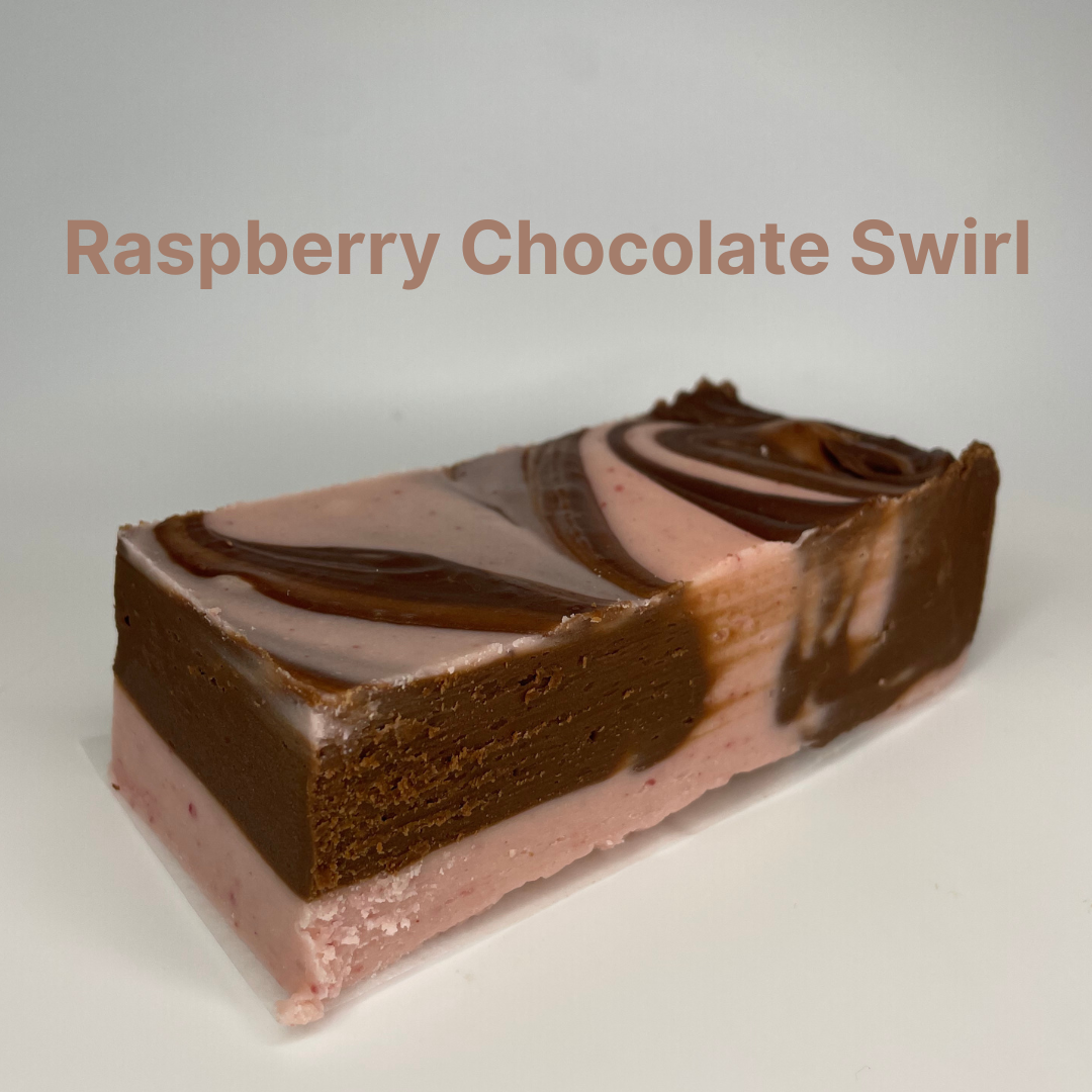 Raspberry Chocolate Swirl Fudge